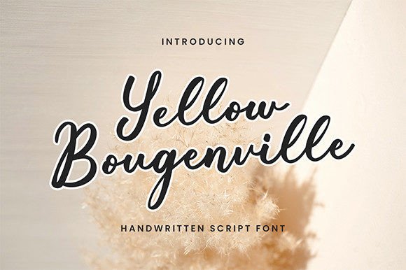 Yellow Bougenville: A Handwritten Font for Polished Business Branding
